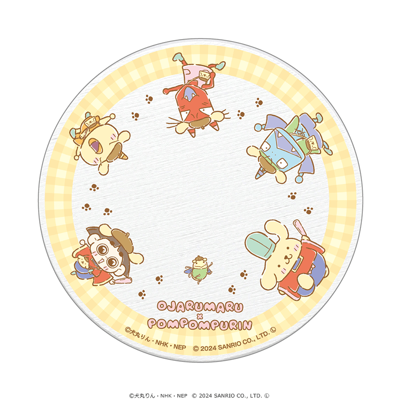 おじゃる丸×ポムポムプリン 白雲石吸水コースター B