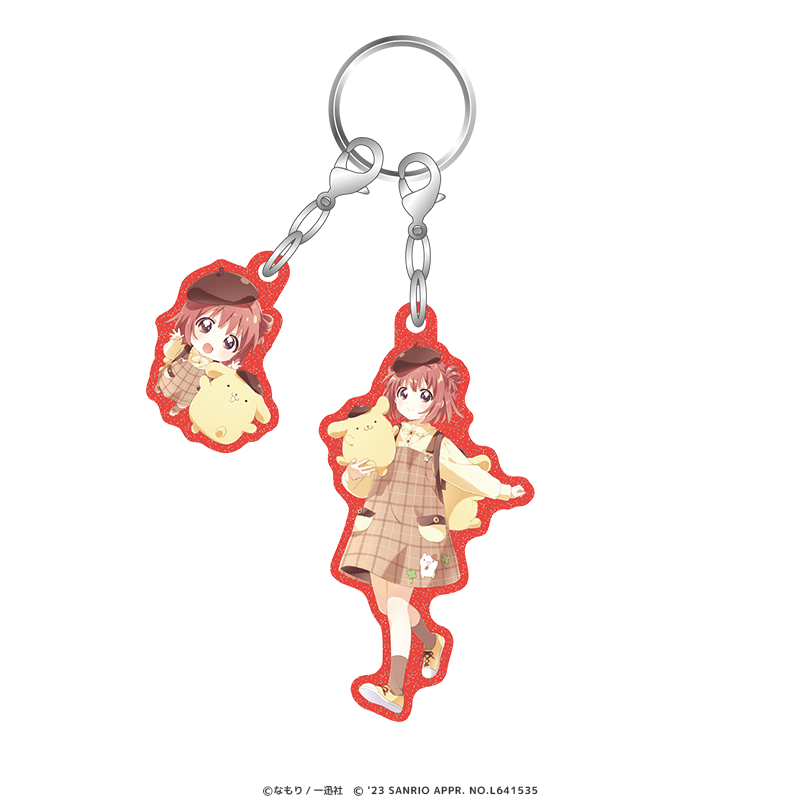 ゆるゆり＆大室家×サンリオキャラクターズ らめ入りアクリルキーホルダー 赤座あかり×ポムポムプリン