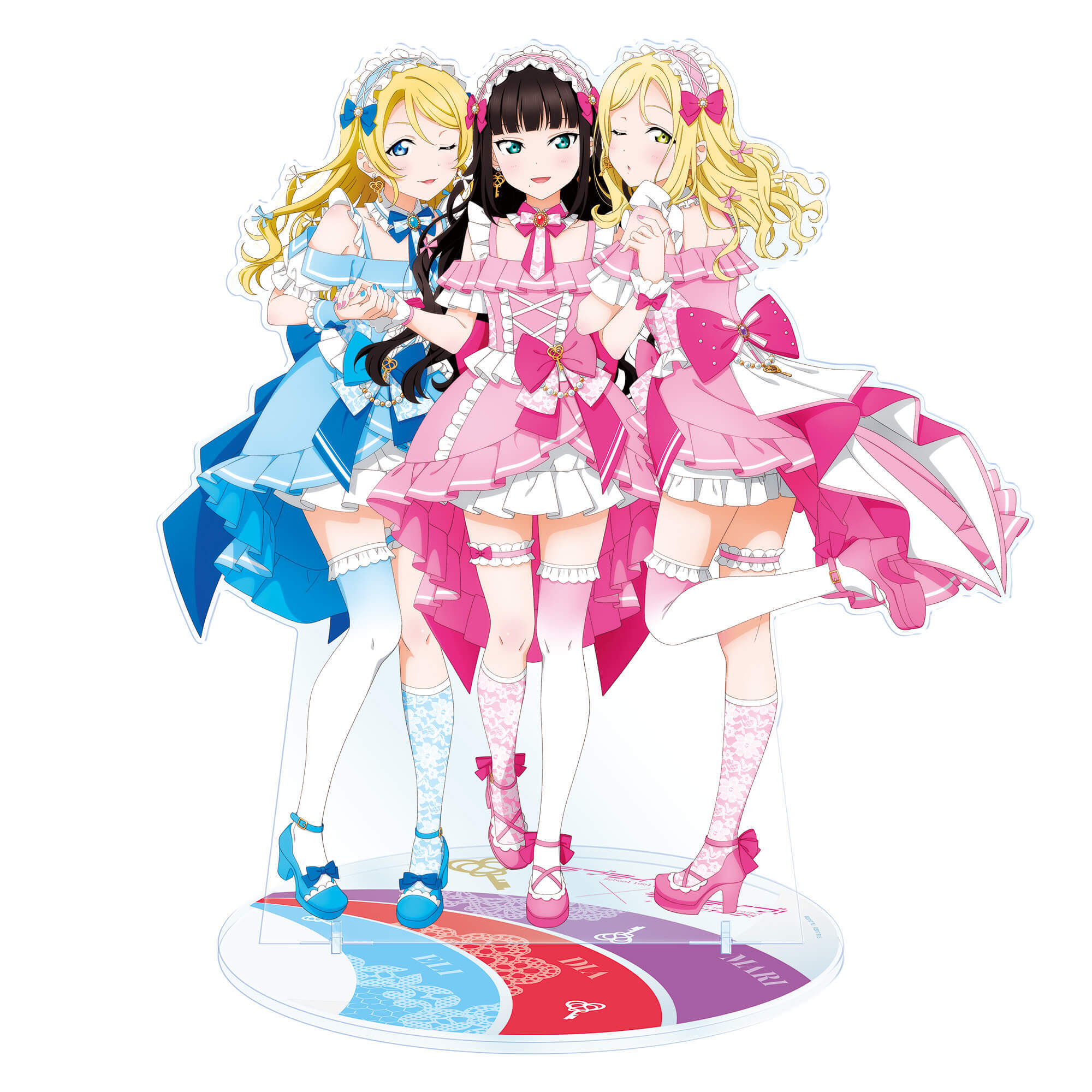 ラブライブ！×ラブライブ！サンシャイン!! POP UP STORE～μ's×Aqours Special Collaboration～ 1/4スケールBIGアクリルフィギュア【μ's×Aqours】 絢瀬絵里×黒澤ダイヤ×小原鞠莉