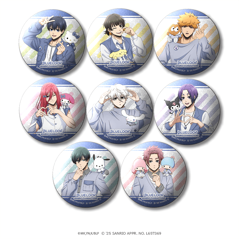 ブルーロック×サンリオキャラクターズ グリッター缶バッジ（全８種）